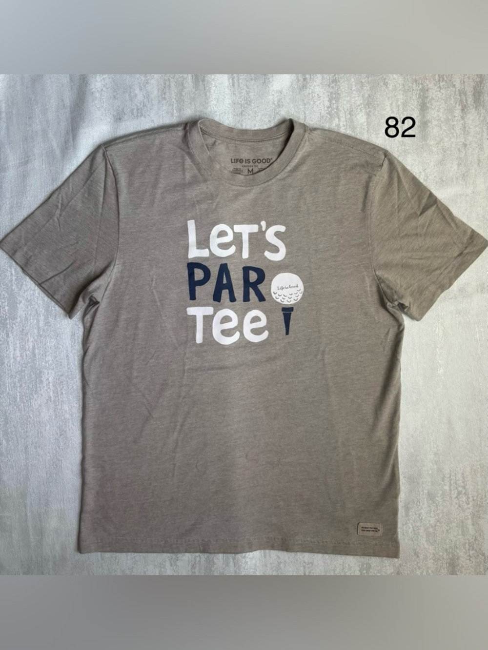 Life Is Good Men's Taupe 'Let's Par Tee' Graphic Short Sleeve Tee